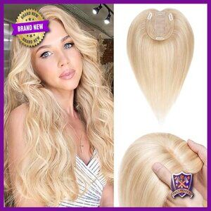 8 Inch Human Hair Topper Silk Base 4x4.7 Inches for Thinning Hair